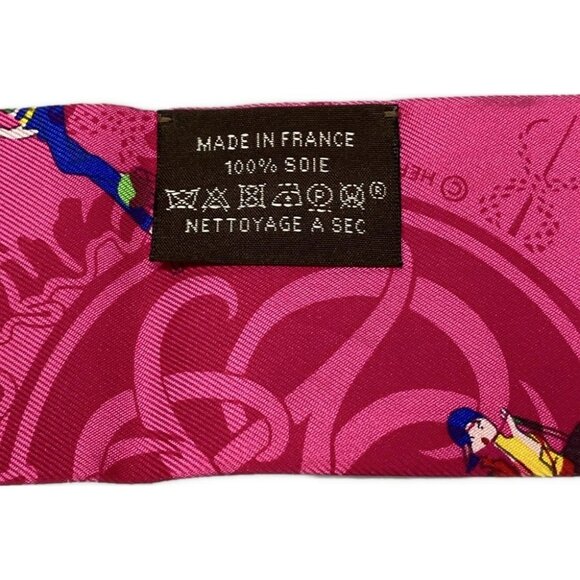 Auth HERMES Twilly - Pink Multi Scarf - Picture 3 of 4
